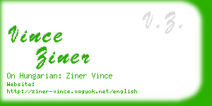 vince ziner business card